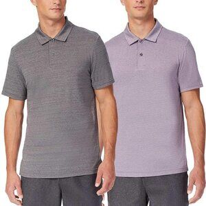32 Degrees Cool Men's Polo T-shirt 2 Pack , ( Violet & Grey , SMALL) NWT